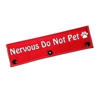 Nervous Do Not Pet Dog Leash Sleeve With Alert Hanging ID Patch Tag - Birthday Gift