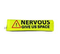 Nervous Dog Lead Wrap - “Give Us Space” | Yellow Warning Sleeve with Caution Triangle Symbol | Dog Behaviour Alert for Anxious or Sensitive Dogs | Hook and Loop Fastening