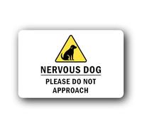 Nervous Dog Please Do Not Approach Sign - 14.0x9.0cm Brushed Aluminium