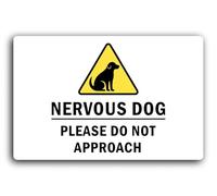 Nervous Dog Please Do Not Approach Sign - 29.0x19.0cm Brushed Aluminium