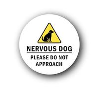 Nervous Dog Please Do Not Approach Sign - 9.5x9.5cm Brushed Aluminium