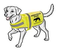 Nervous Dog reflective Vest, Hi Vis Jacket, K9 hi-viz, Keep you Safe on the Roads, Safety dog clothing. (Red, S)