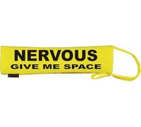 NERVOUS GIVE ME SPACE - NeonDog Fluorescent Neon Yellow Dog Lead cover sleeve slip