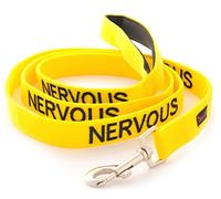 NERVOUS (Give Me Space) Yellow Colour Coded 60cm 1.2m 1.8m Luxury Neoprene Padded Handle Dog Leads PREVENTS Accidents By Warning Others Of Your Dog In Advance (1.2m)