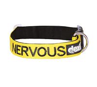 NERVOUS (Give Me Space) Yellow Colour Coded S-M L-XL Dog Collars PREVENTS Accidents By Warning Others Of Your Dog In Advance (S-M)