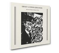 Nervous People At Dinner By Ernst Ludwig Kirchner Canvas Print | Gallery Wrapped 30mm Frame Wall Art | 20x20 inches | Ready to Hang | Surrealist Picture | Living Room Bedroom Lounge Office