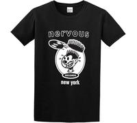 Nervous Records York City House Hip Hop Dance Music O Neck Men T Shirt Black(Small)