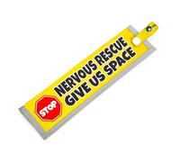 Nervous Rescue - Give Us Space, Space Awareness Sleeve for Reactive Nervous Dogs, Reflective, Waterproof, Double Sided Slip-on for the Dog Lead (Yellow, Stop Sign)