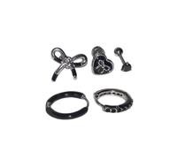 Nervous Sweetheart Bow Earring Element22 Steel Gristle Student Dark Stone Accent Alternative Fashion Addition Cold Heart Bow Ear Chain