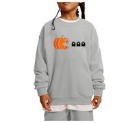 NerYuo Kids Halloween Pumpkin Print Long Sleeve Pull On Sweatshirt Born to Dance Sweatshirt (Grey, 9-10 Years)
