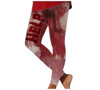 NerYuo Woman Halloween Bloody Print Leggings Plus Size Business Casual (White, M)