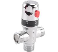 Nerzalie Solid Copper 3-Way Thermostatic Mixing Valve 3/4 Inch Solar Water Heater Valve Regulating Temperature Control Valve