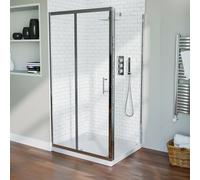 Nes Home 1000 mm Slider Shower Door Enclosure With 800 Frameless Glass Panel Screen + Tray