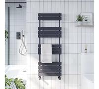 Nes Home 1000 x 450mm Flat Panel Heated Towel Rail Radiator Anthracite