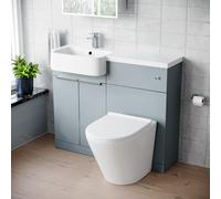 Nes Home 1000mm Left Hand Matte Grey Basin Vanity WC Unit Round Toilet