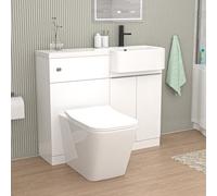 Nes Home 1000mm Right Hand Freestanding White Basin Cabinet Wc Unit Square Toilet