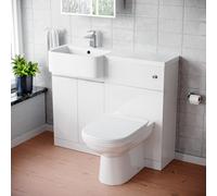 Nes Home 1000mm White Lh Freestanding Cabinet With Basin, Wc Unit & Toilet