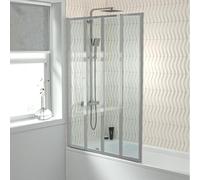 Nes Home 1000x1400mm Bathtub Screen, 4mm Clear Glass - Chrome Aluminium