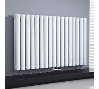 Nes Home 1020 X 600 mm Central Connection Horizontal Designer Radiator White Double Oval Tube