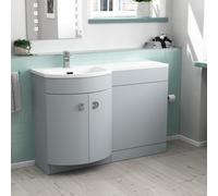 Nes Home 1100mm Matte Grey Left Hand Freestanding Basin Vanity & Wc Unit