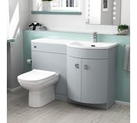 Nes Home 1100mm Matte Grey Rh Basin Vanity, Wc Unit & Back To Wall Toilet