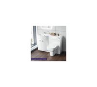Nes Home 1100mm P Shaped LH White Vanity Basin Cabinet WC Unit and Rimless BTW Toilet