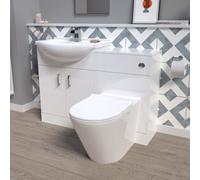 Nes Home 1150mm White Vanity Unit With Basin, Wc Unit & Round Btw Toilet