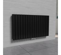 Nes Home 1158 X 600mm Horizontal Panel Side Connection Black Designer Radiator