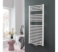 Nes Home 1200 X 500 mm Central Connection Designer Towel Radiator White Single Straight