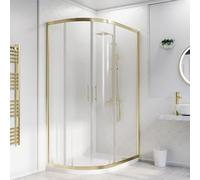 Nes Home 1200 x 900mm LH Offset Quadrant Corner Shower Enclosure Brushed Brass