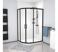 Nes Home 1200 x 900mm Quadrant Corner Shower Enclosure Black