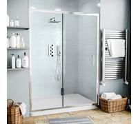 Nes Home 1300mm Shower Sliding Door 6mm Tempered Glass Chrome