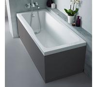 Nes Home 1400x700mm Square Single-Ended Bath with Legs - White Acrylic, Easy-Clean Enamel