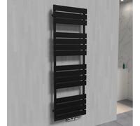 Nes Home 1600 x 500 mm Designer Towel Radiator Black Single Flat Tube
