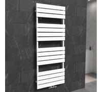 Nes Home 1600 X 600 mm Central Connection Towel Radiator White Single Flat Tube