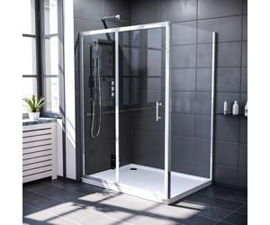 Nes Home 1600mm Shower Enclosure Sliding Door & 800mm Glass Side Panel Chrome
