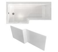 Nes Home 1700 X 850mm Square Left Hand L Shaped Shower Bath & Front Panel