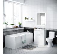 Nes Home 1700mm Bath, Wc Toilet & 600 mm White Vanity Basin Cabinet