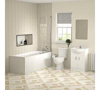 Nes Home 1700mm Bath With Vanity And Toilet, Bath Filler And Basin Mixer Tap