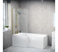 Nes Home 1700mm X 850mm Left Hand L Shaped Bath, Panel, Shower Screen