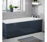 Nes Home 1800 mm Anthracite Front Side Bath Panel Durable PVC + Plinth