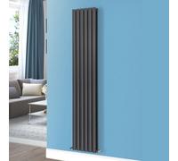 Nes Home 1800 X 360 mm Vertical Radiator Black Double Oval Tube