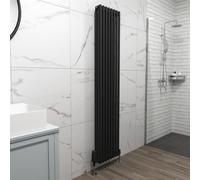 Nes Home 1800 X 380 mm Traditional Radiator Vertical Triple Column Matte Black