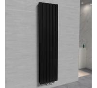 Nes Home 1800 X 410 mm Central Connection Vertical Flat Panel Black Designer Radiator