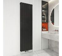 Nes Home 1800 X 410 mm Vertical Flat Double Panel Black Designer Radiator