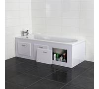 Nes Home 1800mm PVC Bath Panel With Removable Magnetic Door Gloss White