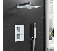 Nes Home 2 Dial 2 Way Square Concealed Thermostatic Shower Mixer,head,handset Set