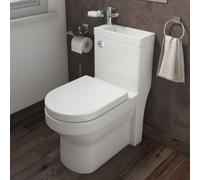 Nes Home 2 In 1 White Basin Close Coupled Toilet Combo Space Saver Cloakroom Unit Set