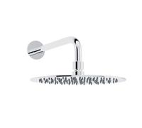 Nes Home 200mm Thin Round Brass Swivel Shower Head & 300mm Round Wall Mounted Arm Chrome