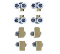 Nes Home 23mm Brushed Brass Shower Door Double Wheels 4 Upper & 4 Down Roller